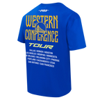 NBA GOLDEN STATE WARRIORS CITY TOUR 2.0 MEN'S COTTON JERSEY DROP SHOULDER TEE (ROYAL BLUE)