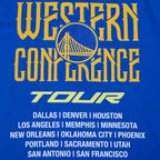 NBA GOLDEN STATE WARRIORS CITY TOUR 2.0 MEN'S COTTON JERSEY DROP SHOULDER TEE (ROYAL BLUE)