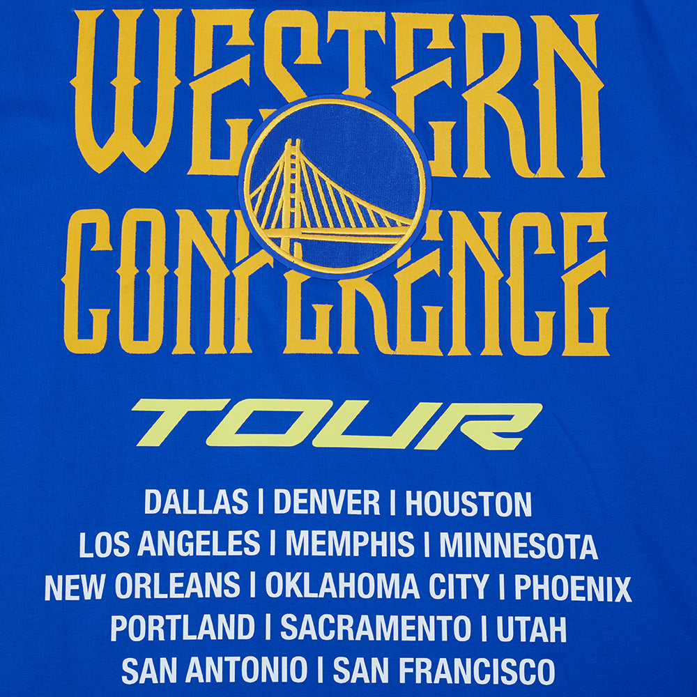 NBA GOLDEN STATE WARRIORS CITY TOUR 2.0 MEN'S COTTON JERSEY DROP SHOULDER TEE (ROYAL BLUE)