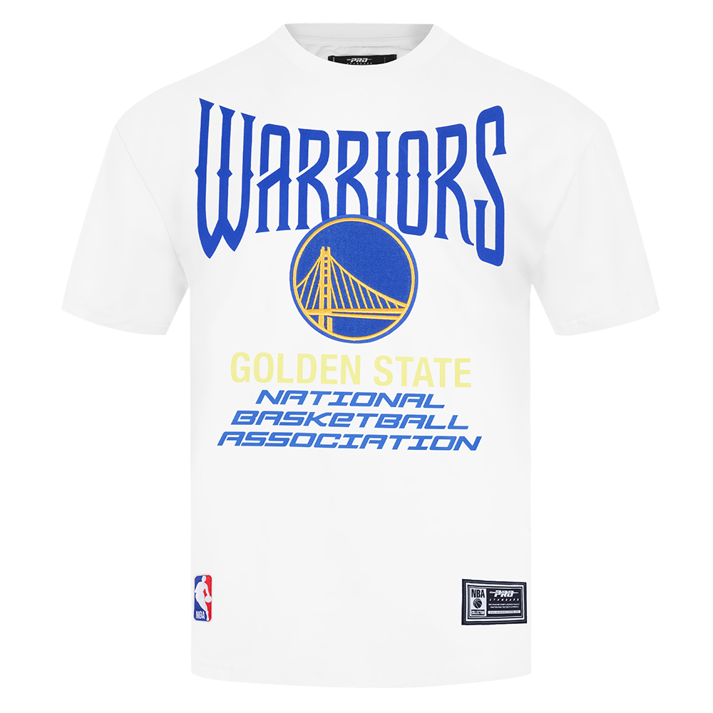 NBA GOLDEN STATE WARRIORS CITY TOUR 2.0 T-SHIRT EN JERSEY DE COTON À ÉPAULES TOMBANTES POUR HOMME (BLANC)