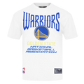 NBA GOLDEN STATE WARRIORS CITY TOUR 2.0 T-SHIRT EN JERSEY DE COTON À ÉPAULES TOMBANTES POUR HOMME (BLANC)