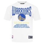 NBA GOLDEN STATE WARRIORS CITY TOUR 2.0 T-SHIRT EN JERSEY DE COTON À ÉPAULES TOMBANTES POUR HOMME (BLANC)