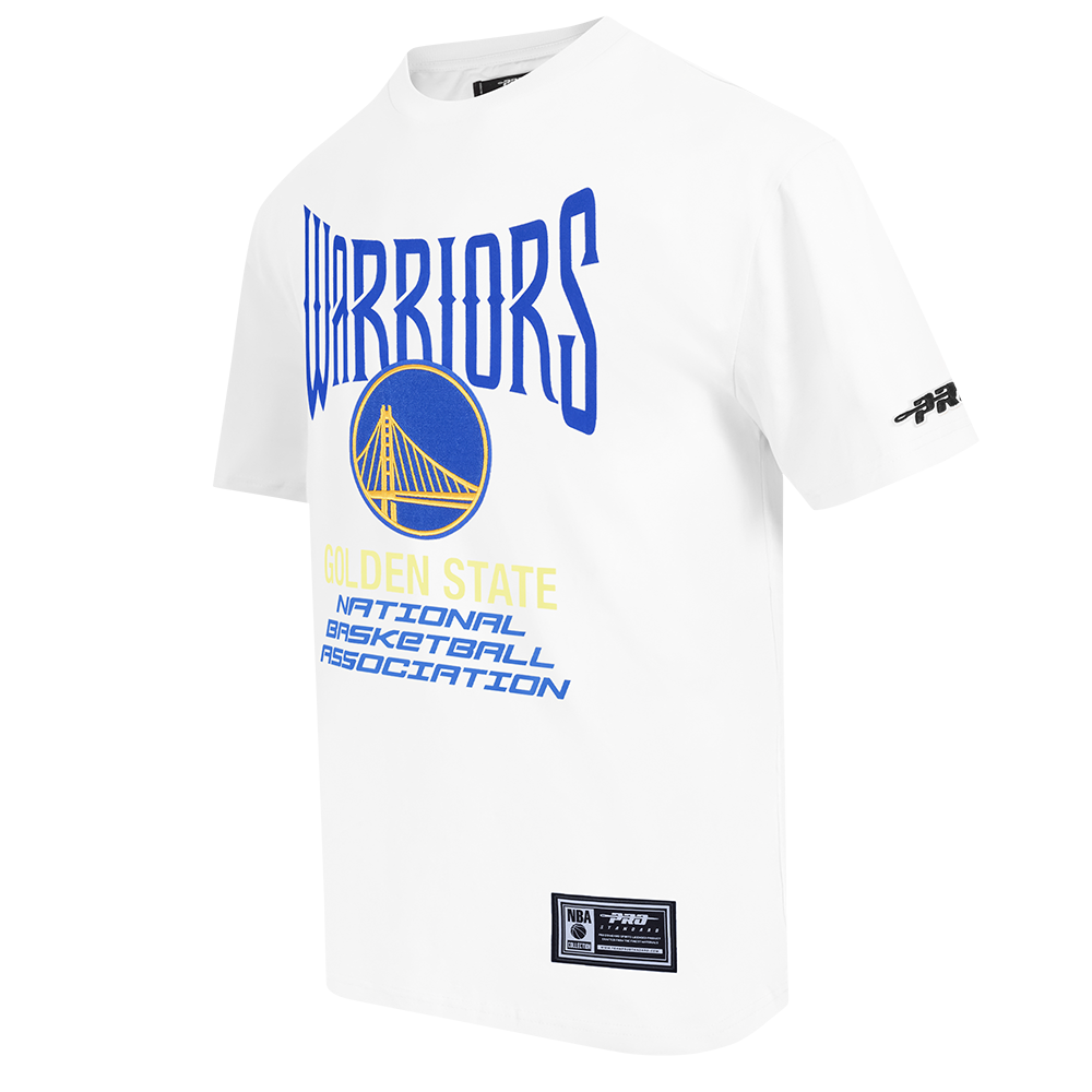 NBA GOLDEN STATE WARRIORS CITY TOUR 2.0 T-SHIRT EN JERSEY DE COTON À ÉPAULES TOMBANTES POUR HOMME (BLANC)