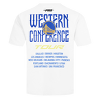 NBA GOLDEN STATE WARRIORS CITY TOUR 2.0 T-SHIRT EN JERSEY DE COTON À ÉPAULES TOMBANTES POUR HOMME (BLANC)