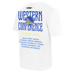 NBA GOLDEN STATE WARRIORS CITY TOUR 2.0 T-SHIRT EN JERSEY DE COTON À ÉPAULES TOMBANTES POUR HOMME (BLANC)