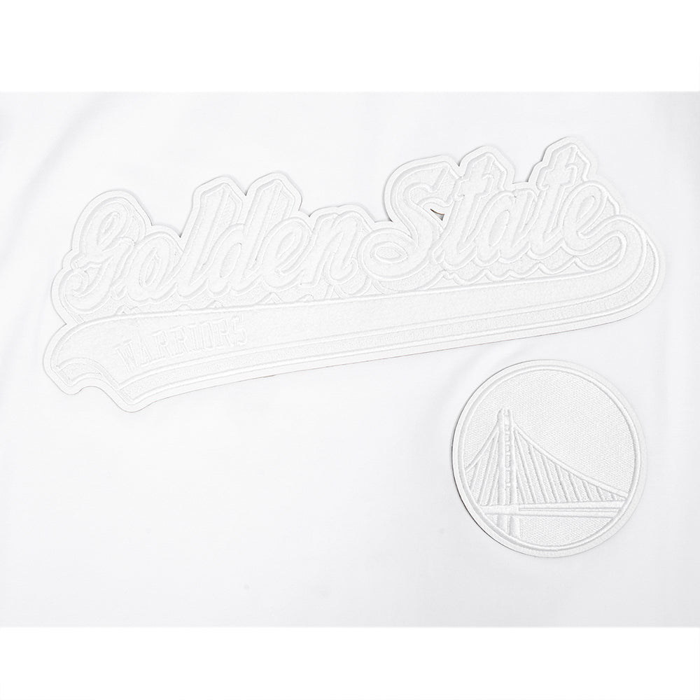NBA GOLDEN STATE WARRIORS WHITE OUT MEN'S SINGLE JERSEY TEE (WHITE)