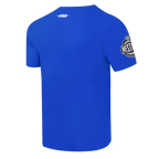 NBA GOLDEN STATE WARRIORS LETTERMAN T-SHIRT À MANCHES COURTES POUR HOMME (BLEU ROYAL)