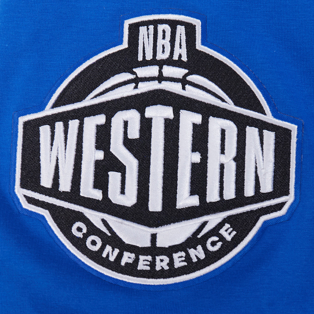 NBA GOLDEN STATE WARRIORS LETTERMAN T-SHIRT À MANCHES COURTES POUR HOMME (BLEU ROYAL)