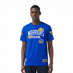 NBA GOLDEN STATE WARRIORS LETTERMAN T-SHIRT À MANCHES COURTES POUR HOMME (BLEU ROYAL)