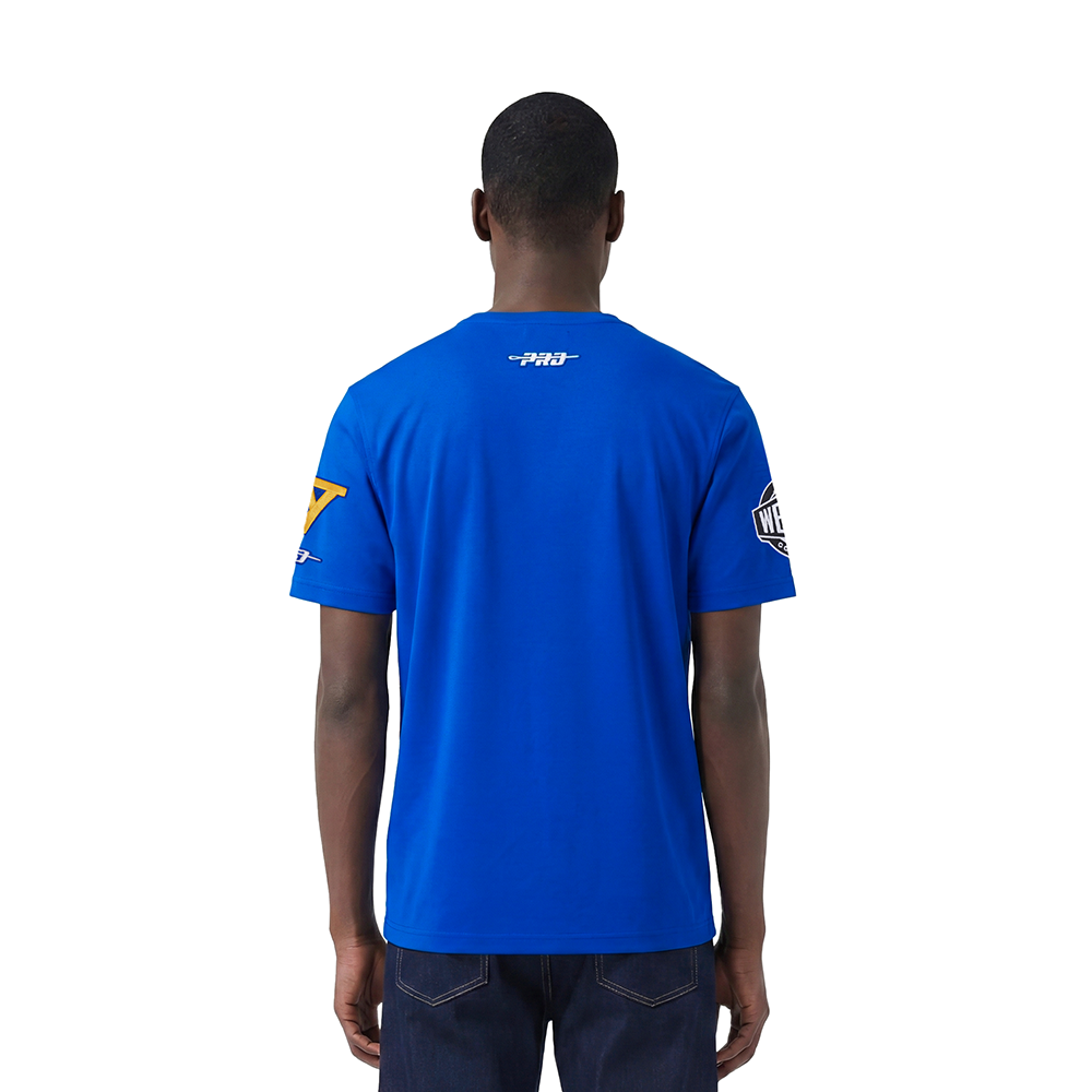 NBA GOLDEN STATE WARRIORS LETTERMAN MEN'S S/S TEE (ROYAL BLUE)