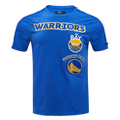 NBA GOLDEN STATE WARRIORS RETRO CLASSIC T-SHIRT À RAYURES POUR HOMME (BLEU ROYAL)
