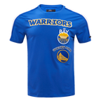 NBA GOLDEN STATE WARRIORS RETRO CLASSIC T-SHIRT À RAYURES POUR HOMME (BLEU ROYAL)