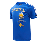 NBA GOLDEN STATE WARRIORS RETRO CLASSIC T-SHIRT À RAYURES POUR HOMME (BLEU ROYAL)