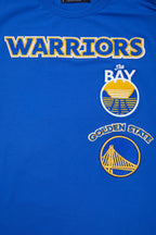 NBA GOLDEN STATE WARRIORS RETRO CLASSIC T-SHIRT À RAYURES POUR HOMME (BLEU ROYAL)