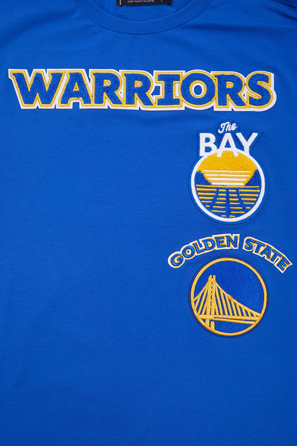 NBA GOLDEN STATE WARRIORS RETRO CLASSIC T-SHIRT À RAYURES POUR HOMME (BLEU ROYAL)