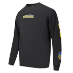 NBA GOLDEN STATE WARRIORS WINGSPAN MEN'S DROP SHOULDER LONG SLEEVE TEE (BLACK)