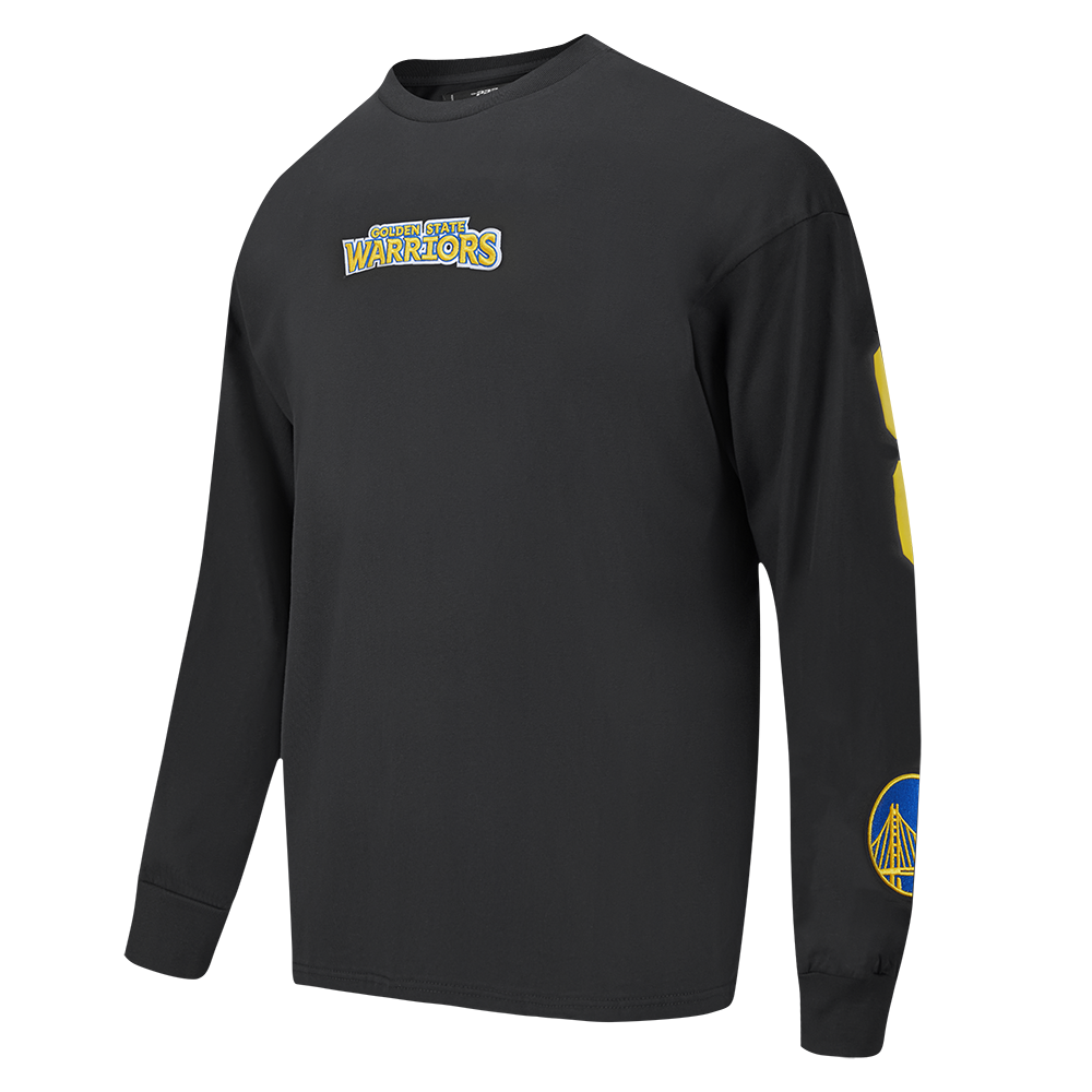 NBA GOLDEN STATE WARRIORS WINGSPAN MEN'S DROP SHOULDER LONG SLEEVE TEE (BLACK)
