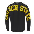 NBA GOLDEN STATE WARRIORS WINGSPAN MEN'S DROP SHOULDER LONG SLEEVE TEE (BLACK)