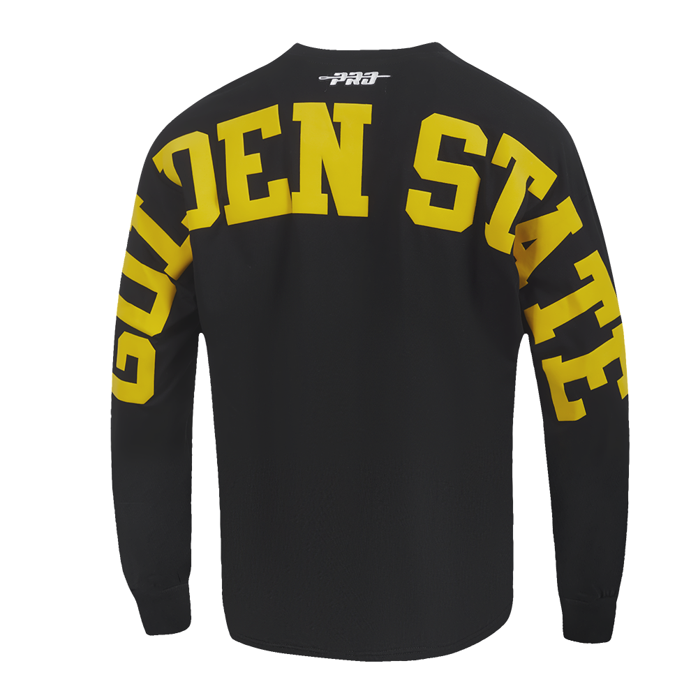 NBA GOLDEN STATE WARRIORS WINGSPAN MEN'S DROP SHOULDER LONG SLEEVE TEE (BLACK)
