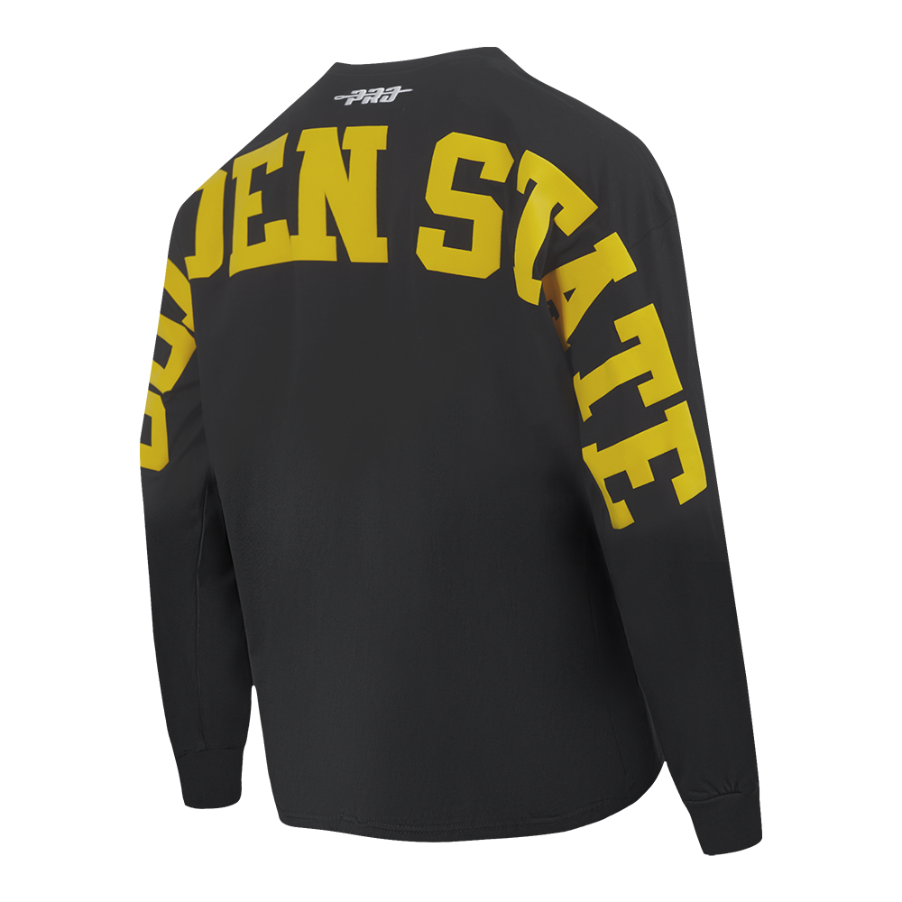NBA GOLDEN STATE WARRIORS WINGSPAN MEN'S DROP SHOULDER LONG SLEEVE TEE (BLACK)