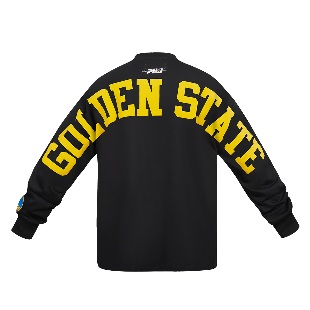 NBA GOLDEN STATE WARRIORS WINGSPAN MEN'S DROP SHOULDER LONG SLEEVE TEE (BLACK)