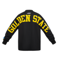 NBA GOLDEN STATE WARRIORS WINGSPAN MEN'S DROP SHOULDER LONG SLEEVE TEE (BLACK)