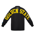 NBA GOLDEN STATE WARRIORS WINGSPAN MEN'S DROP SHOULDER LONG SLEEVE TEE (BLACK)