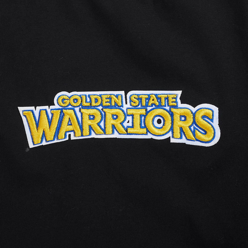NBA GOLDEN STATE WARRIORS WINGSPAN MEN'S DROP SHOULDER LONG SLEEVE TEE (BLACK)