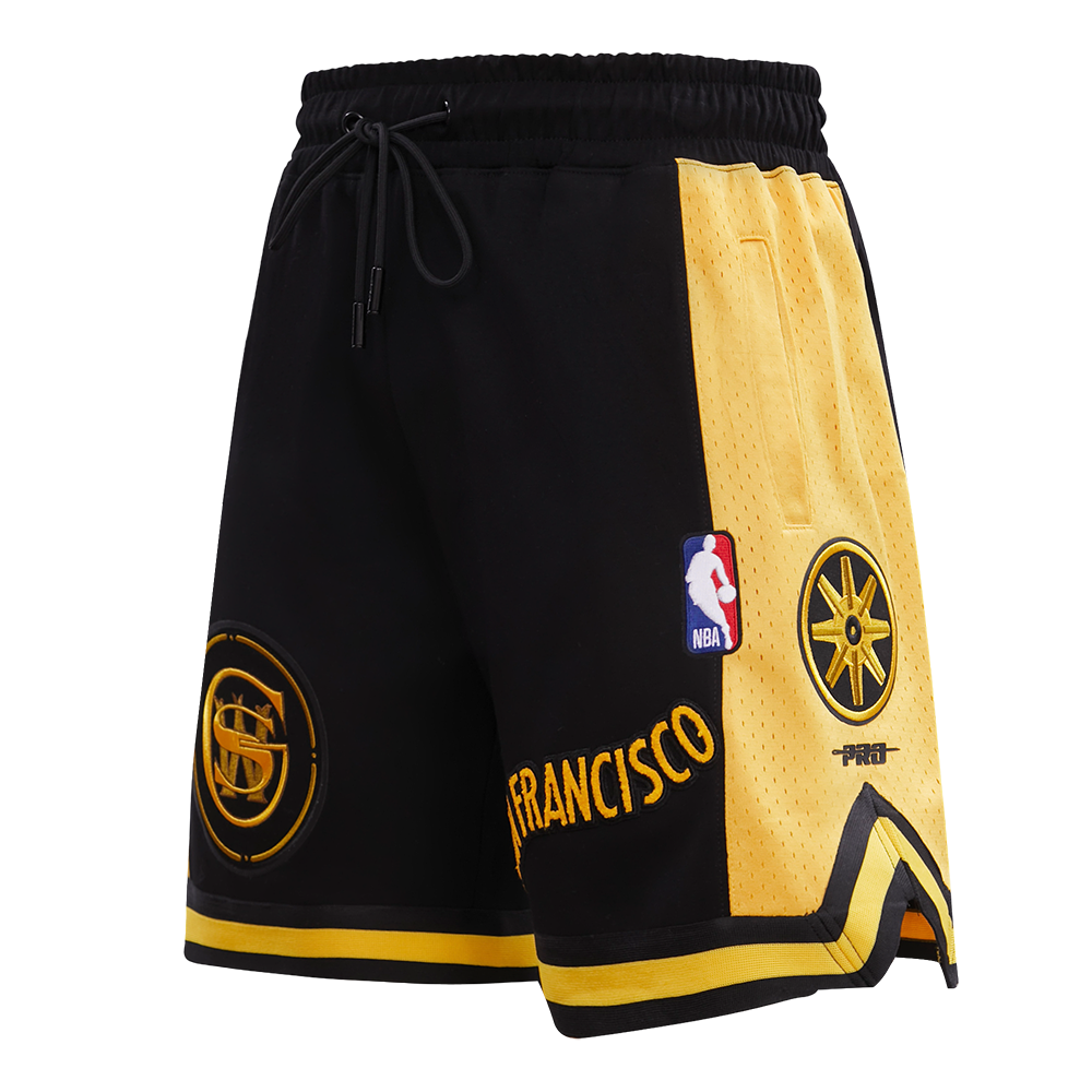 NBA GOLDEN STATE WARRIORS MEN'S CHEST BAY AREA 2.0 SHORT (BLACK/YELLOW)