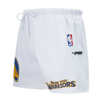NBA GOLDEN STATE WARRIORS SOUVENIR MEN'S MESH SHORT (WHITE)