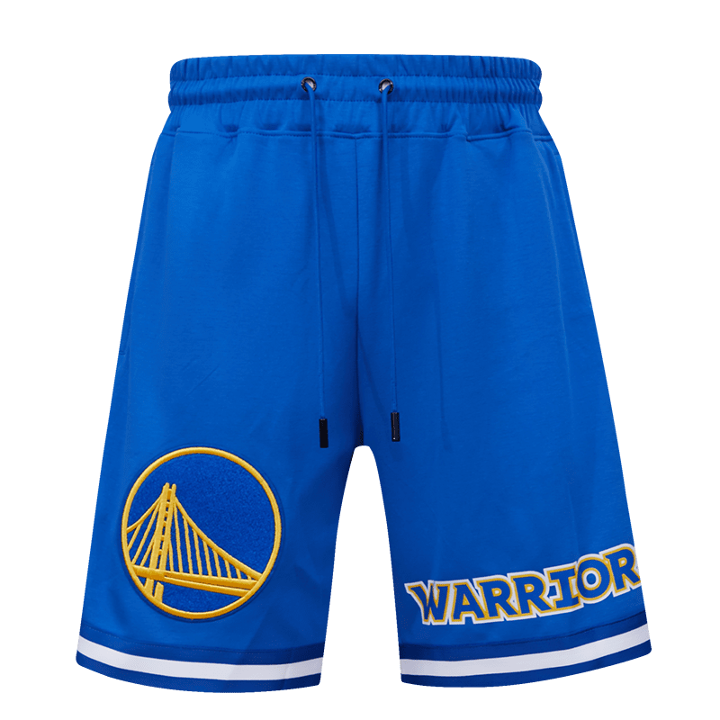 NBA GOLDEN STATE WARRIORS CLASSIC CHENILLE SHORT POUR HOMME (BLEU ROYAL)