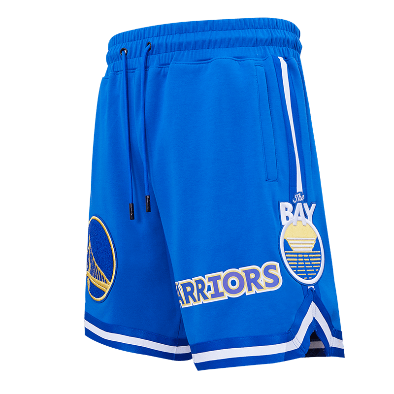 NBA GOLDEN STATE WARRIORS CLASSIC CHENILLE SHORT POUR HOMME (BLEU ROYAL)