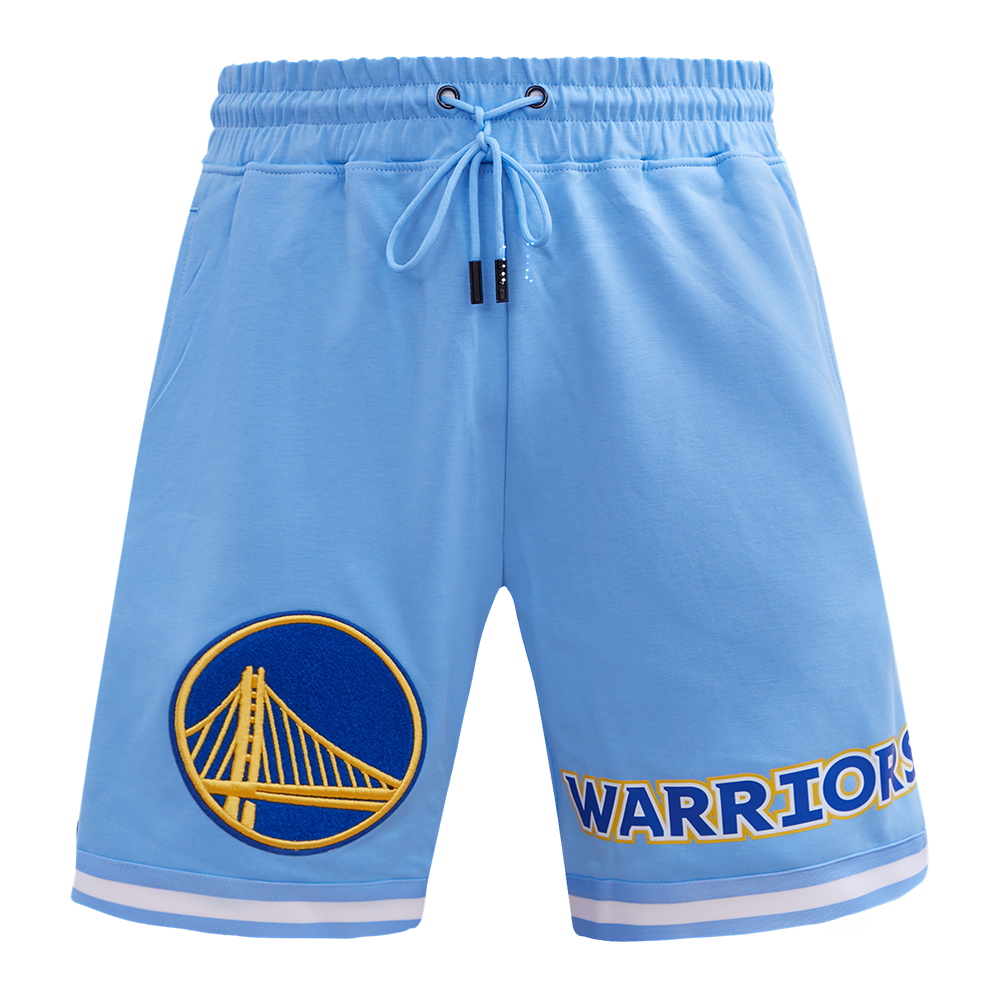 NBA GOLDEN STATE WARRIORS CLASSIC CHENILLE SHORT POUR HOMME (BLEU UNIVERSITÉ)
