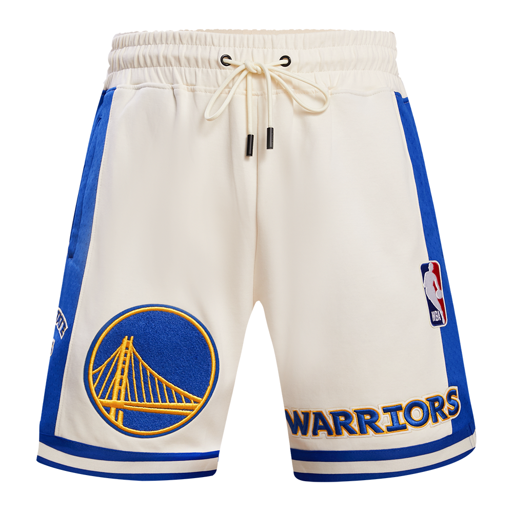 NBA GOLDEN STATE WARRIORS RETRO CLASSIC SHORT 2.0 POUR HOMME (COQUILLE D'ŒUF/BLEU ROYAL)
