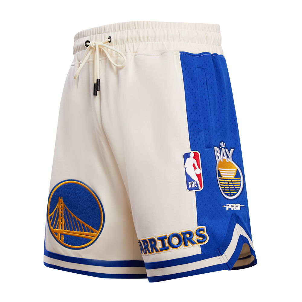 NBA GOLDEN STATE WARRIORS RETRO CLASSIC SHORT 2.0 POUR HOMME (COQUILLE D'ŒUF/BLEU ROYAL)