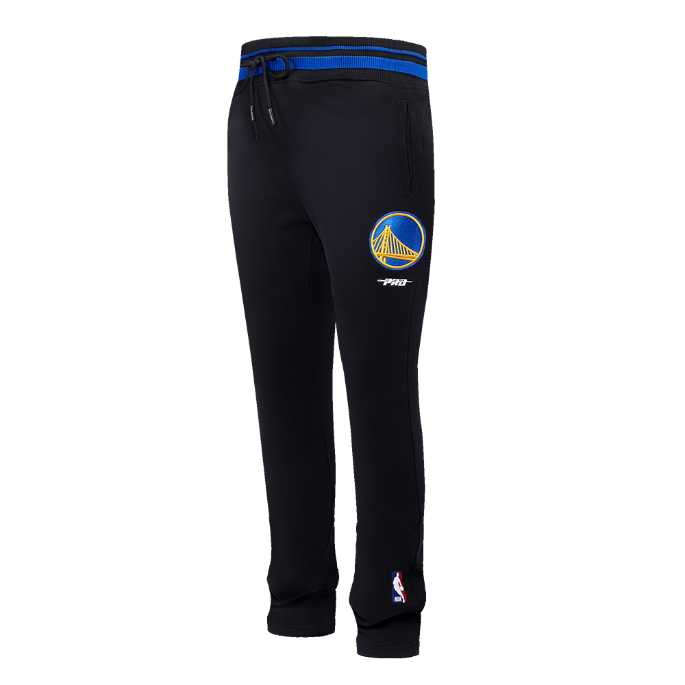 NBA GOLDEN STATE WARRIORS SCRIPT TAIL PANTALON OUATÉ EN MOLLETON CÔTELÉ POUR HOMME (NOIR/BLEU ROYAL/NOIR)