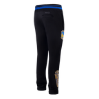 NBA GOLDEN STATE WARRIORS SCRIPT TAIL PANTALON OUATÉ EN MOLLETON CÔTELÉ POUR HOMME (NOIR/BLEU ROYAL/NOIR)
