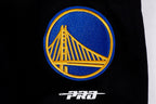 NBA GOLDEN STATE WARRIORS SCRIPT TAIL PANTALON OUATÉ EN MOLLETON CÔTELÉ POUR HOMME (NOIR/BLEU ROYAL/NOIR)
