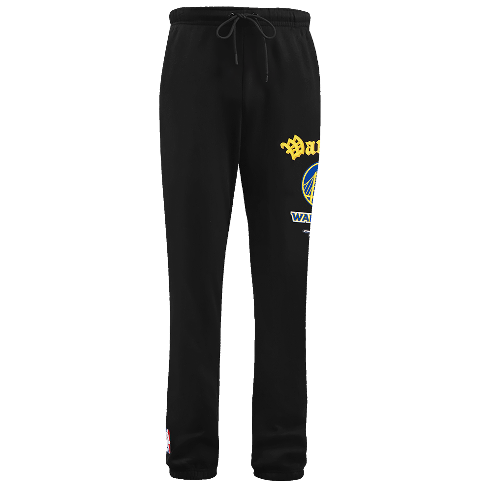 NBA GOLDEN STATE WARRIORS OLD ENGLISH MEN'S SWEATPANT (BLACK)