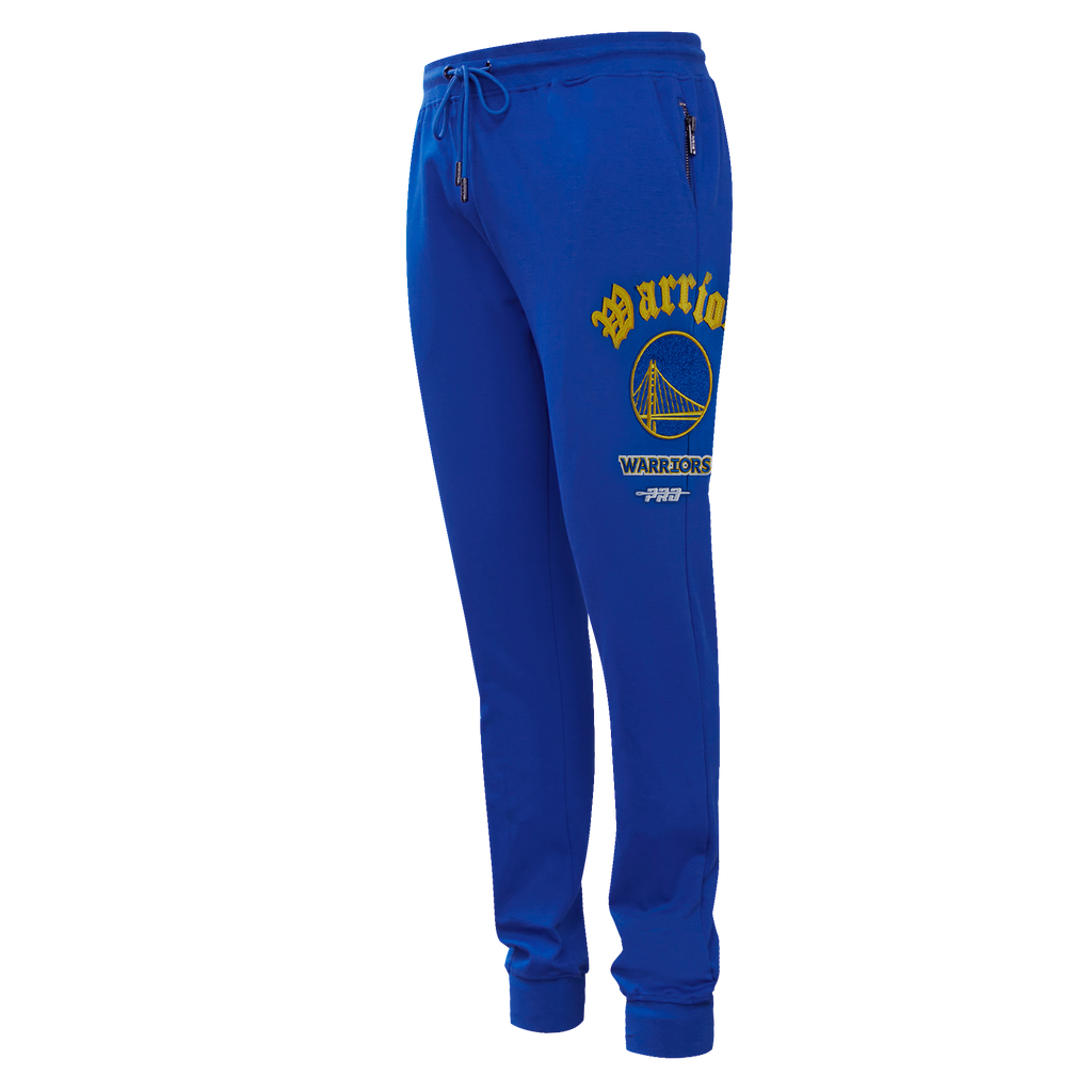 NBA GOLDEN STATE WARRIORS OLD ENGLISH MEN'S SWEATPANT (ROYAL BLUE)