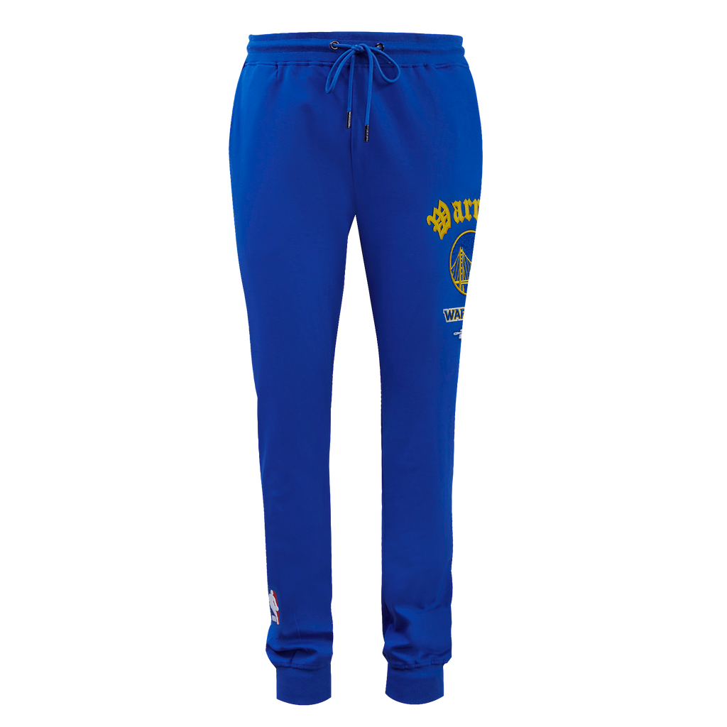 NBA GOLDEN STATE WARRIORS OLD ENGLISH MEN'S SWEATPANT (ROYAL BLUE)