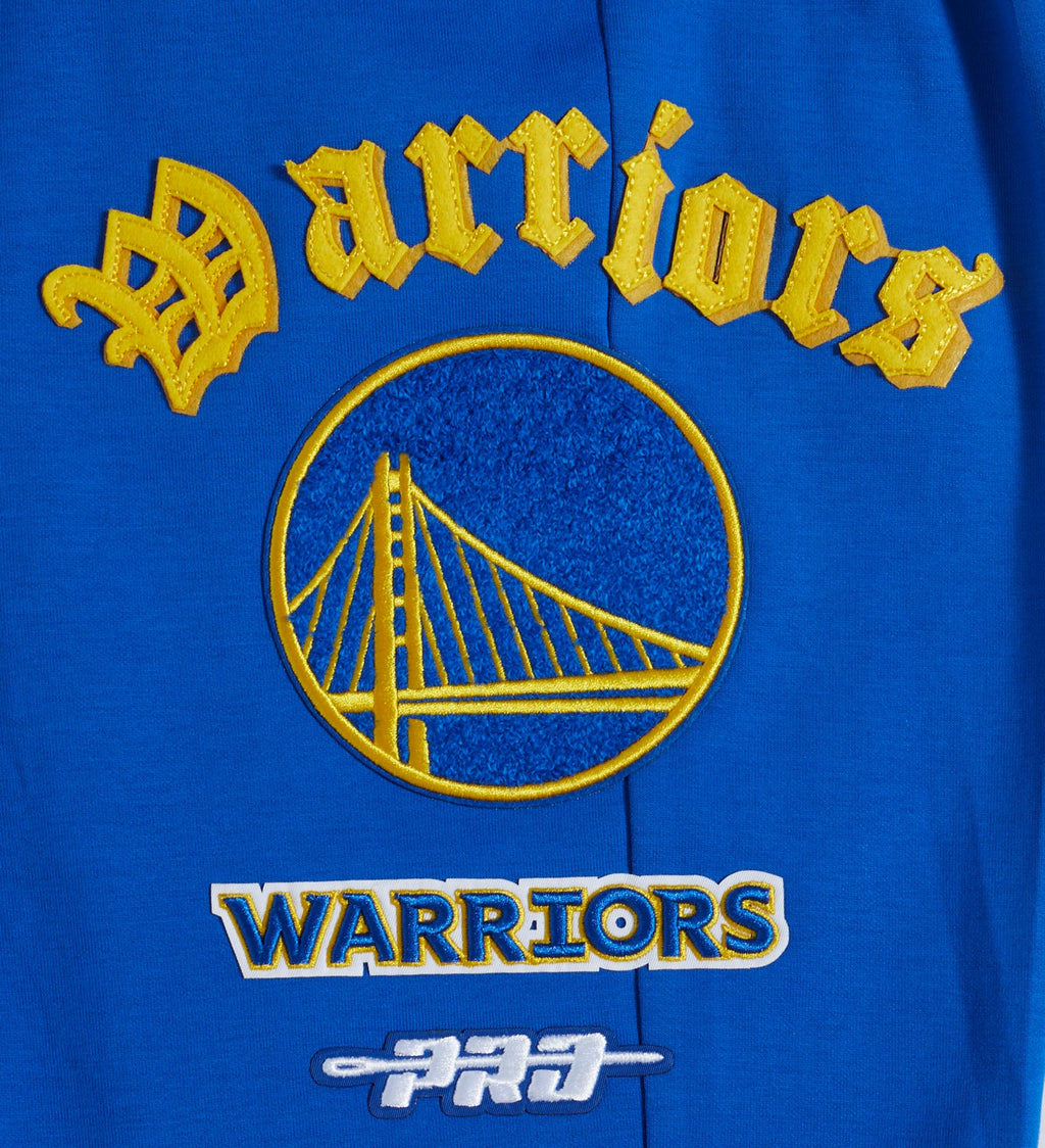 NBA GOLDEN STATE WARRIORS OLD ENGLISH MEN'S SWEATPANT (ROYAL BLUE)