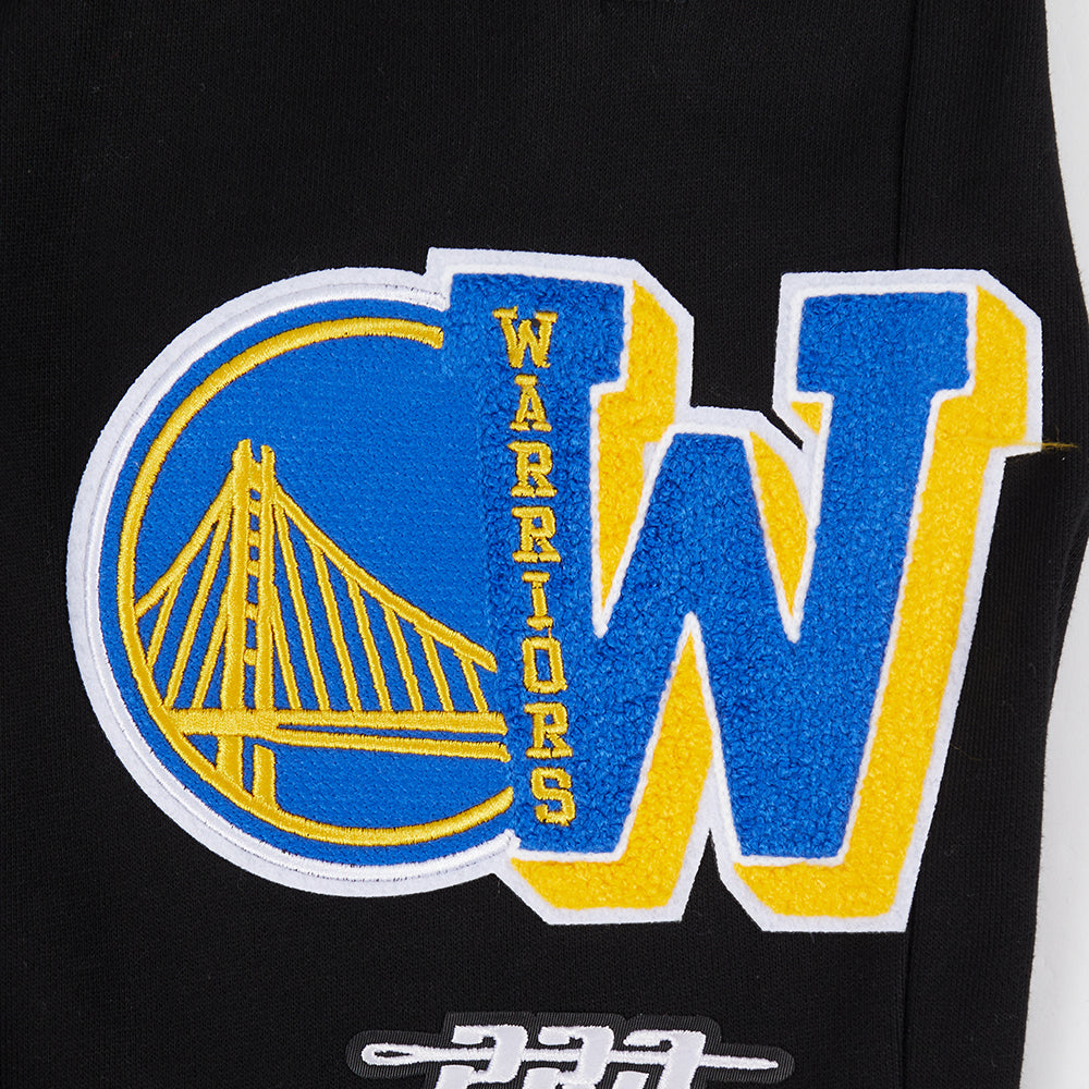 NBA GOLDEN STATE WARRIORS MASHUP MEN'S RIB SWEATPANT (BLACK/ROYAL BLUE/BLACK)