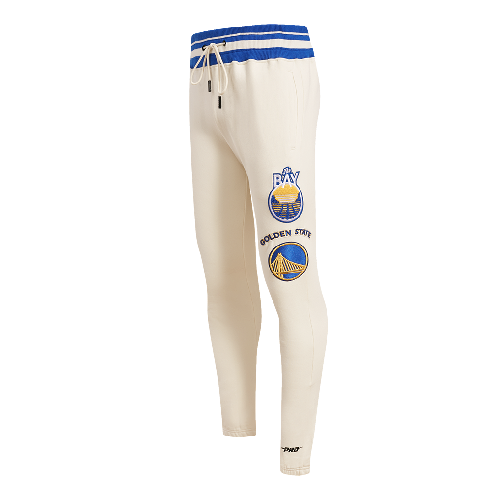 NBA GOLDEN STATE WARRIORS RETRO CLASSIC MEN'S SWEATPANT (EGGSHELL/ ROYAL BLUE)
