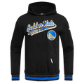 NBA GOLDEN STATE WARRIORS SCRIPT TAIL CHANDAIL À CAPUCHON EN MOLLETON CÔTELÉ POUR HOMME (NOIR/BLEU ROYAL/NOIR)