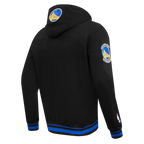 NBA GOLDEN STATE WARRIORS SCRIPT TAIL CHANDAIL À CAPUCHON EN MOLLETON CÔTELÉ POUR HOMME (NOIR/BLEU ROYAL/NOIR)