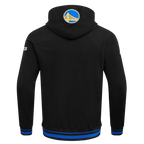 NBA GOLDEN STATE WARRIORS SCRIPT TAIL CHANDAIL À CAPUCHON EN MOLLETON CÔTELÉ POUR HOMME (NOIR/BLEU ROYAL/NOIR)