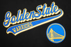 NBA GOLDEN STATE WARRIORS SCRIPT TAIL CHANDAIL À CAPUCHON EN MOLLETON CÔTELÉ POUR HOMME (NOIR/BLEU ROYAL/NOIR)