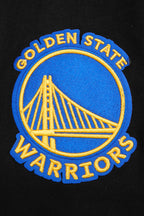 NBA GOLDEN STATE WARRIORS SCRIPT TAIL CHANDAIL À CAPUCHON EN MOLLETON CÔTELÉ POUR HOMME (NOIR/BLEU ROYAL/NOIR)