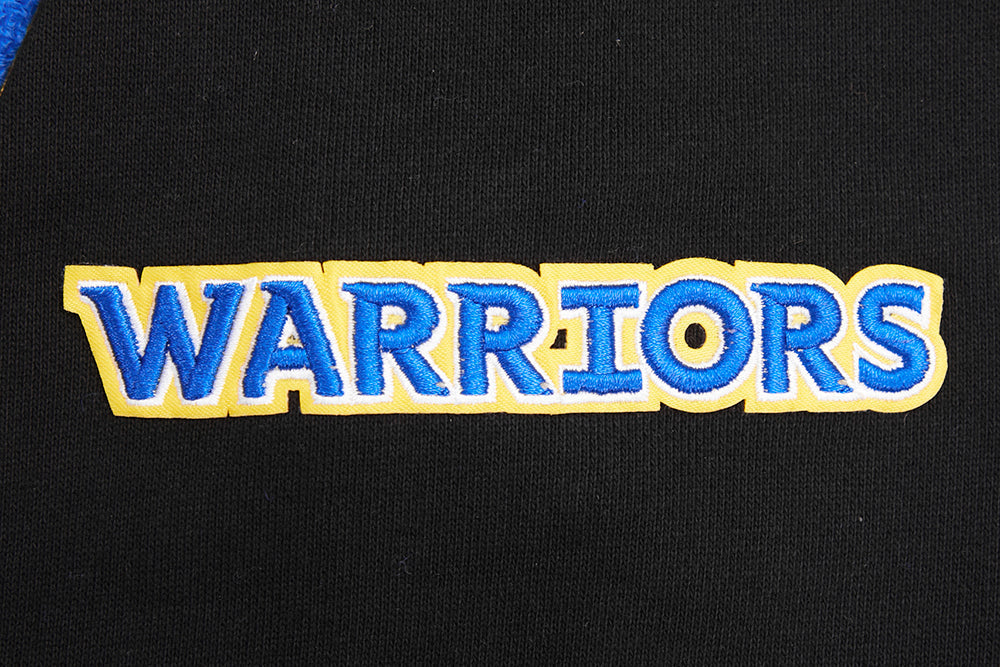 NBA GOLDEN STATE WARRIORS SCRIPT TAIL CHANDAIL À CAPUCHON EN MOLLETON CÔTELÉ POUR HOMME (NOIR/BLEU ROYAL/NOIR)